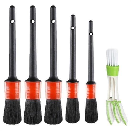 Zhltools Yumuşak Kıllı İç ve Dış Temizlik İçin 5+1 Detaylı Araç Oto Temizlik Bakım Fırça Seti