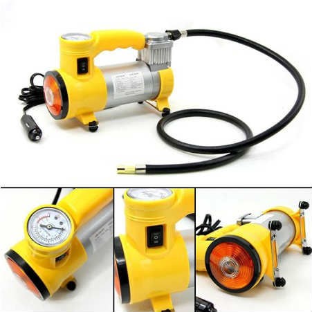 Zhltools 12V 150 Psi Hava Kompresörü Mini Şişirme ve Aydınlatma Araç Lastik Pompası KA-735 - Görsel 2