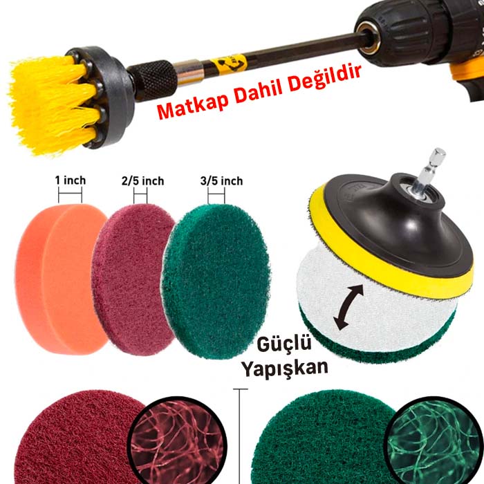 Zhltools 31 Parça Çok Amaçlı Ev Banyo ve Araç Matkap ucu Temizlik Seti - Görsel 7