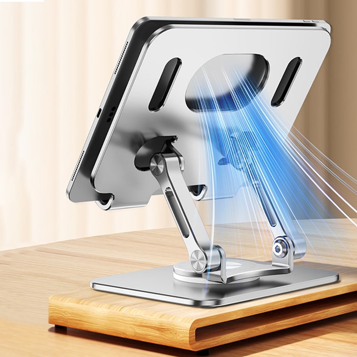 Zhltools Katlanabilir Alüminyum Tablet ve Telefon Tutucu Standı Gümüş - Görsel 3