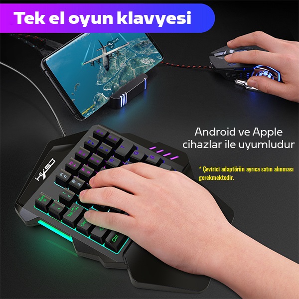 Hxsj V100+ A869 Gaming 7200 Dpı 7 Rgb Işıklı Oyuncu Klavye+Oyuncu Mouse - Görsel 3