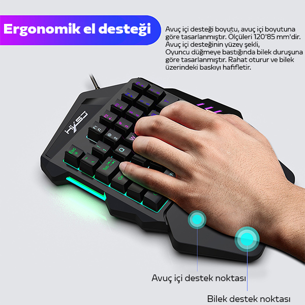 Hxsj V100+ A869 Gaming 7200 Dpı 7 Rgb Işıklı Oyuncu Klavye+Oyuncu Mouse - Görsel 4