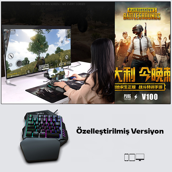 Hxsj V100+ A869 Gaming 7200 Dpı 7 Rgb Işıklı Oyuncu Klavye+Oyuncu Mouse - Görsel 7