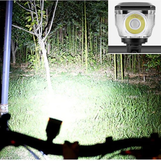 Zhltools Solar Enerjili USB ile Şarj Edilebilir Ledli Bisiklet Feneri Kornalı ve Su Geçirmez Far - Görsel 4