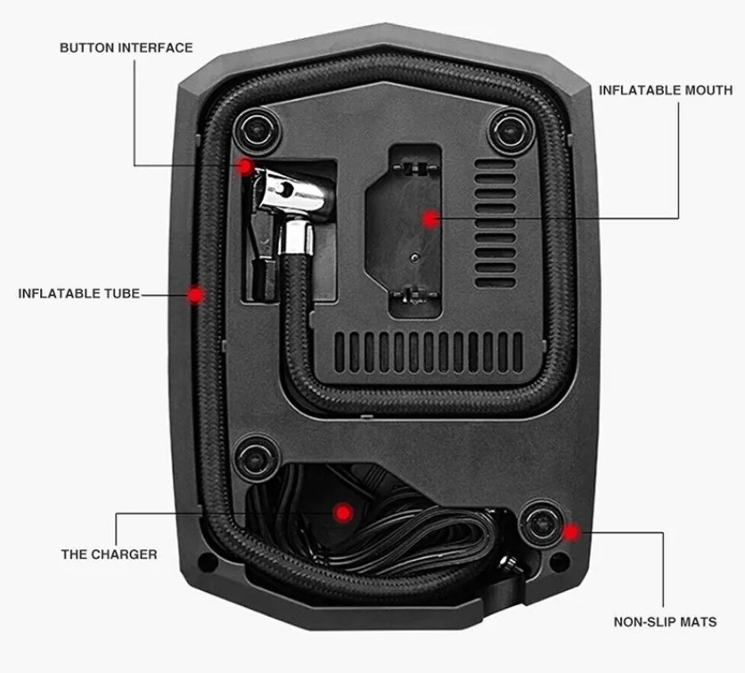 Zhltools 12V Dijital Ekranlı 150 Psi Lastik Hava şişirme Pompası ST-5002 - Görsel 2