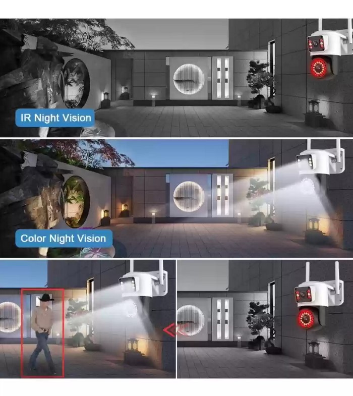 4MP Yoosee Çift Lens IP Kamera - WIFI Açık Otomatik İzleme, Su Geçirmez Kablosuz Güvenlik Ev Kamerası, Renkli Gece Görüş - Görsel 9